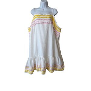 Lisa Marie Fernandez X Target Dress Ric Rac Sleeveless Mini White Yellow Pink 3X